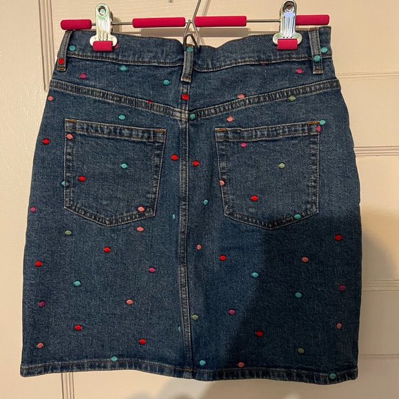 & Other Stories | Paris Atelier Polka Dot Jean Skirt - Picture 3 of 4